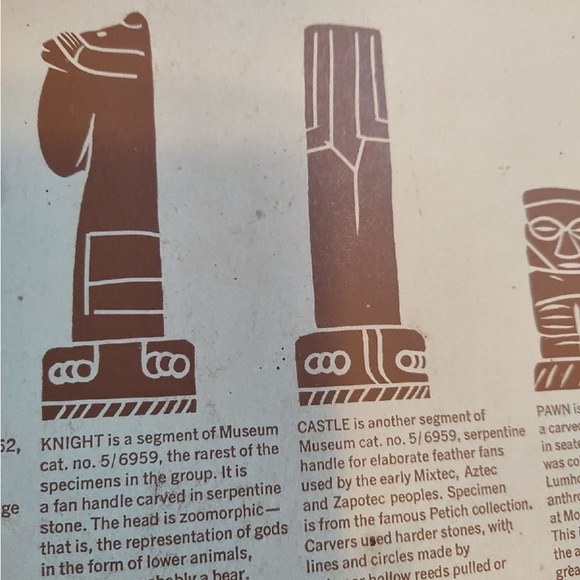 1963 Pre Columbian Indiana Chess Set-carved stone - Picture 3 of 9